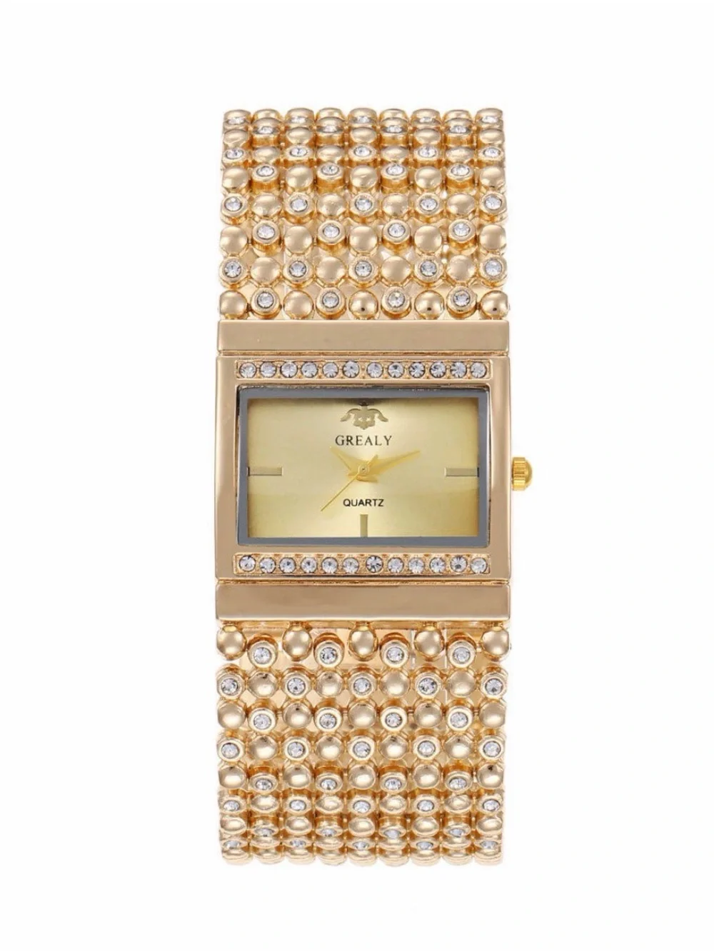 Gold Crystal-Accent Women's Bracelet Watch